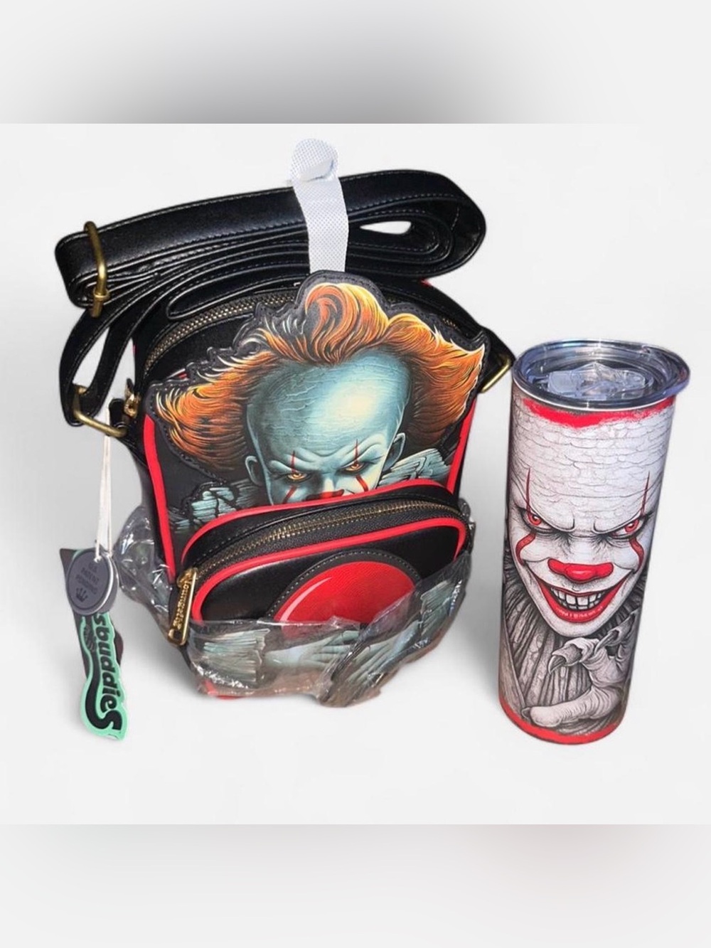 Loungefly with Pennywise Graphic Crossbody Bag and Tumbler Set